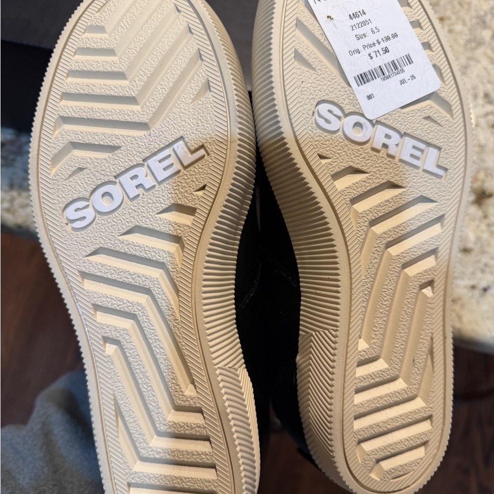 Sorel Black Leather Slip-On Sneakers - Picture 4 of 6